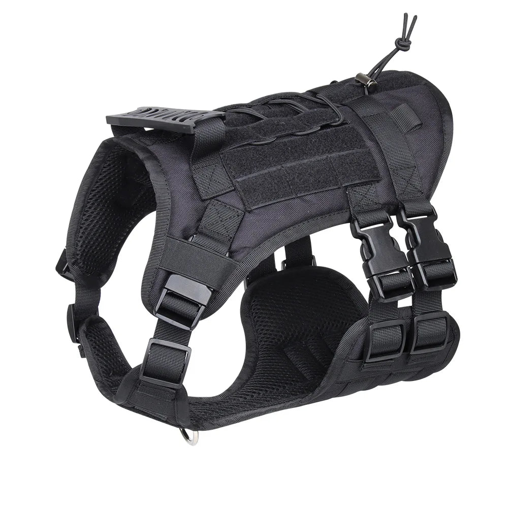 Military Large Dog Harness Pet German Shepherd Training Vest Tactical Dog Harness And Leash Set For Dogs Accessories black