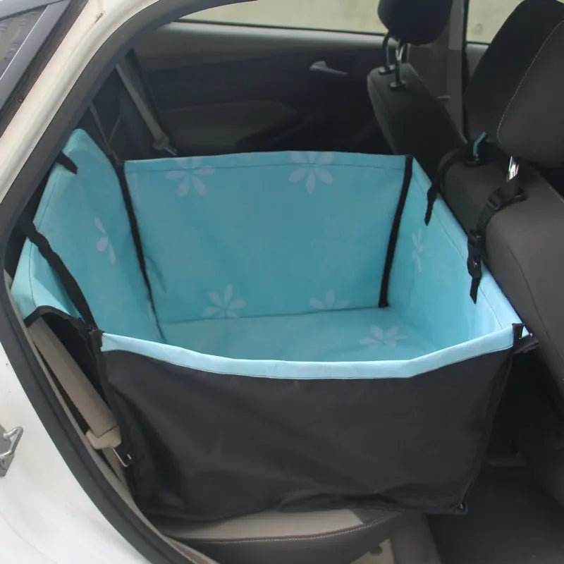 Pet Car Seat Cover Hammock for Dogs & Cats Waterproof Rear Bench Protector 60x35x53 cm (23.6x13.8x20.9 in) Sky Blue 60x35x53cm