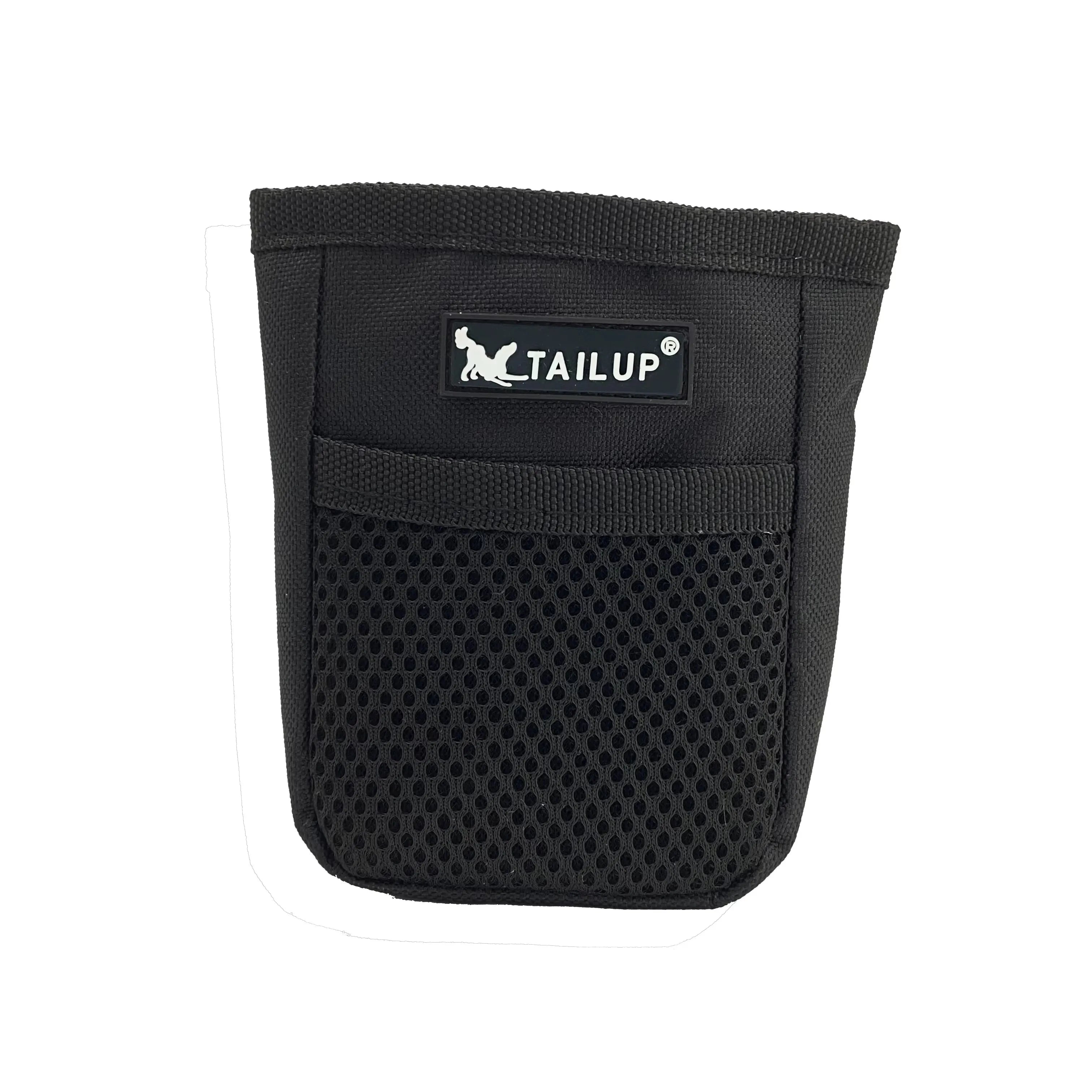 Dog Treat Pouch Waist Bag Hands-Free Training Snack Bag with Mesh Pocket black