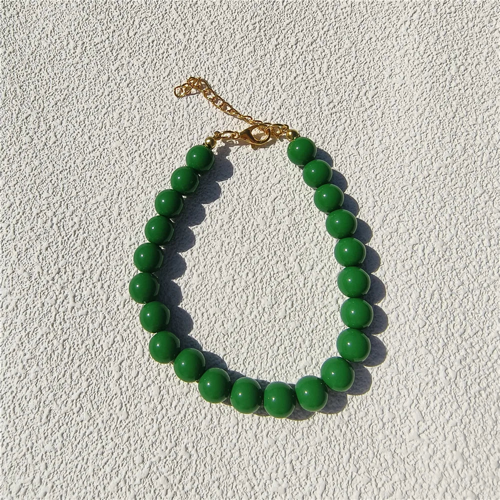 Dogs Necklace Extension Chain Design Pet Collar Fashion Dogs Faux Pearls Necklace Loop DIY Cat Dog Grooming Accessory green
