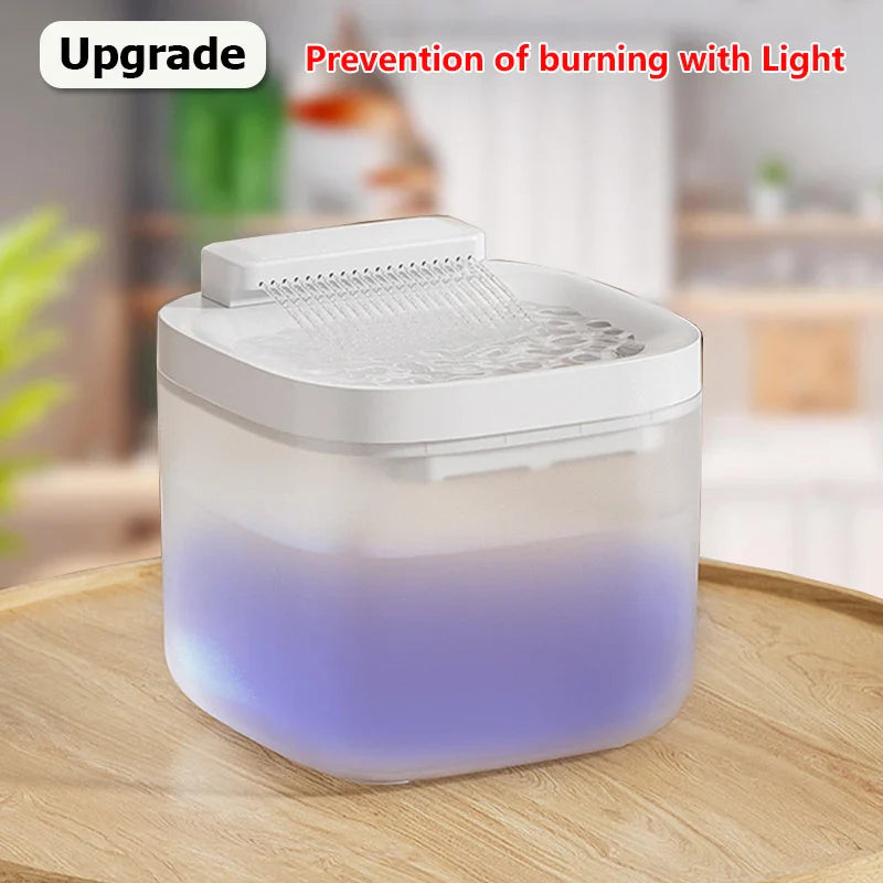 3L USB Pet Water Fountain with Pump & Filter Anti-Dry Burning Cat Water Dispenser Auto Recirculating Pet Water Flow Drinker White Upgrade 3L
