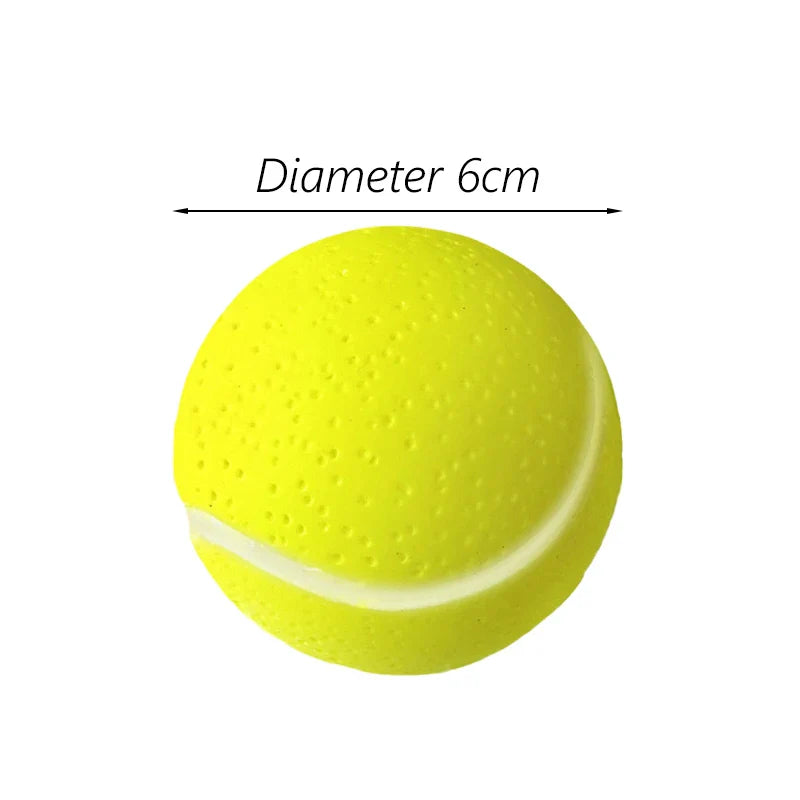 Squeaky Pet Dog Ball Toy for Small Dogs | Interactive Rubber Chew Toy Tennis 1pcs random color Default