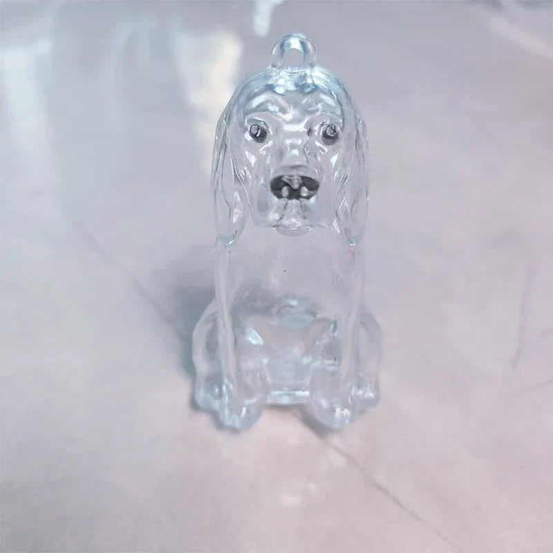 Clear Puppy Hair Memorial Keychain | Pet Fur Keepsake Capsule DIY Pendant A17