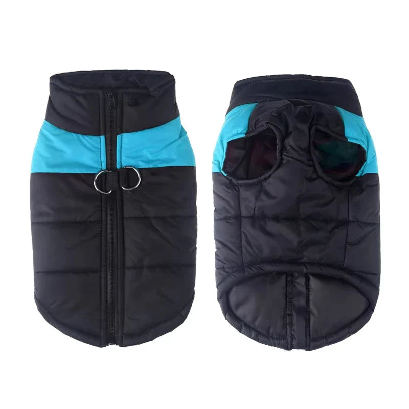 Waterproof Winter Dog Jacket Warm Windproof Coat with D-Ring – XS–6XL for Small to Large Breeds (Red/Blue/Green/Pink/Purple) Blue