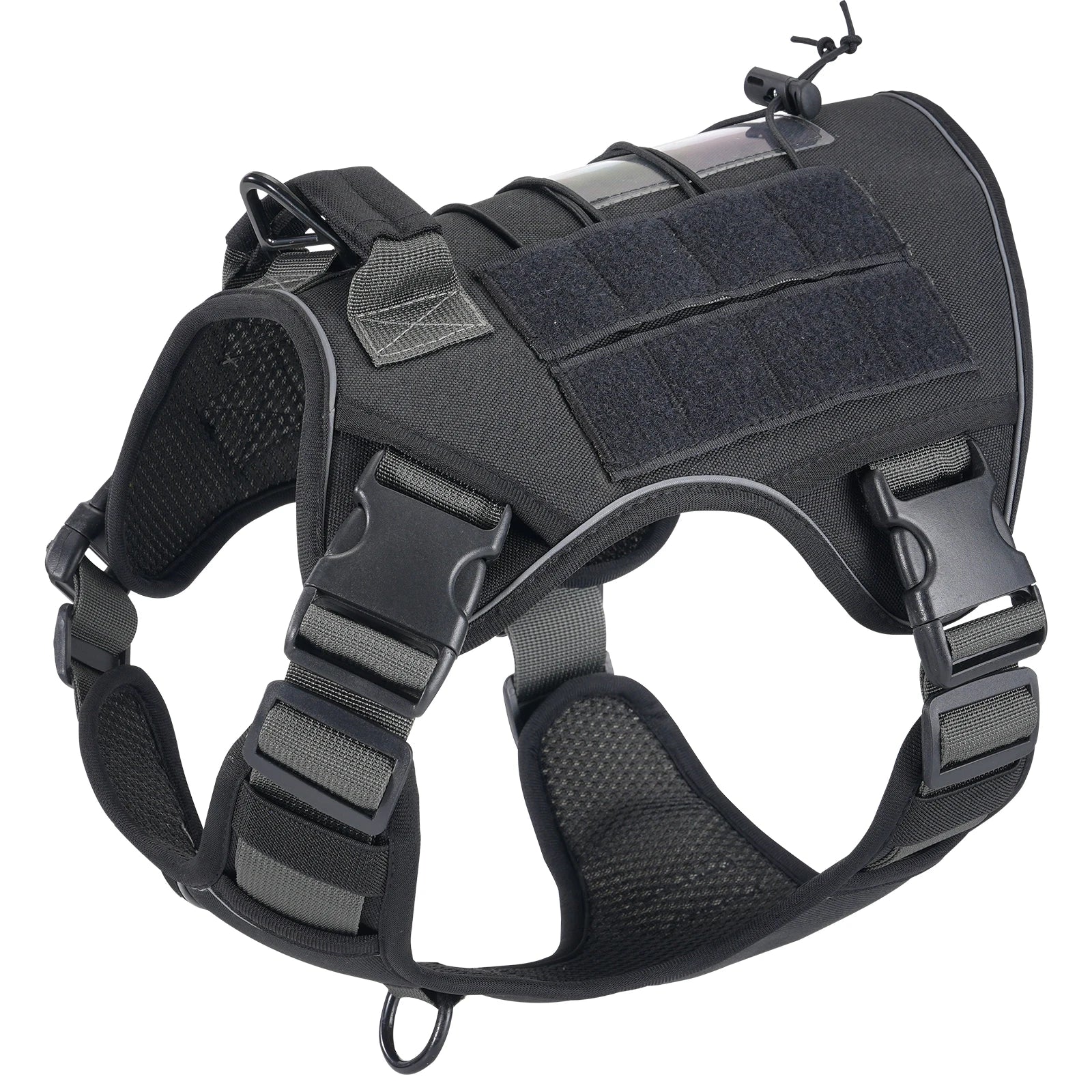 Tactical Dog Harness for Small Medium Large Dogs No Pull Adjustable Pet Harness Reflective Working Training Easy Control Vest black