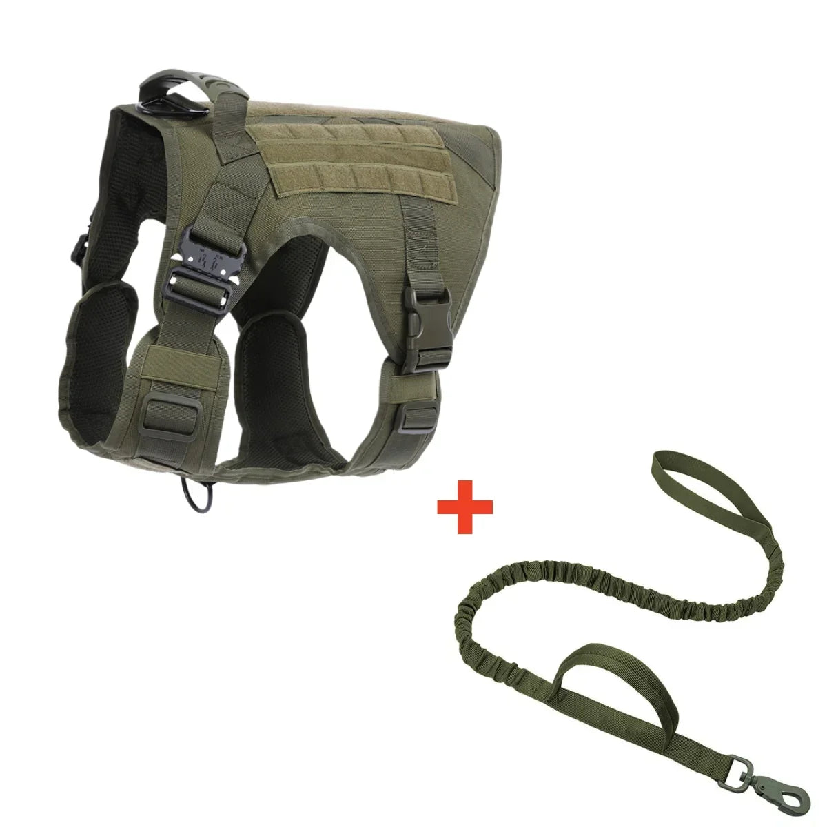 Tactical Military Vest Pet German Shepherd Golden Retriever Tactical Training Dog Harness and Leash Set For All Breeds Dogs Green 2 piece set China Mainland