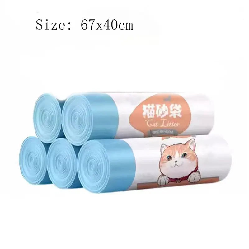 Drawstring Thickened Cat Litter Box Liners — Disposable Pet Waste Bags for Smart Litter Boxes 5rolls 100pcs China Mainland