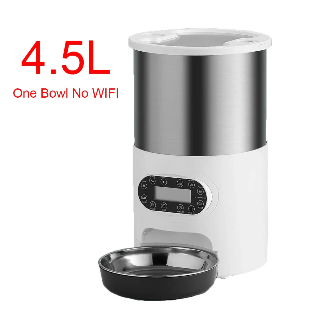 Tuya Smart APP Pet Feeder Cat Dog Food Dispenser Suitable For Small And Medium-Sized Cats And Dogs Mobile Phone Remote Feeding 4L single bowl