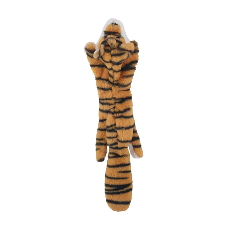 No-Stuffing Squeaky Dog Toy - Durable Simulated Animal Plush with Crinkle and Chew-Resistant Design tiger