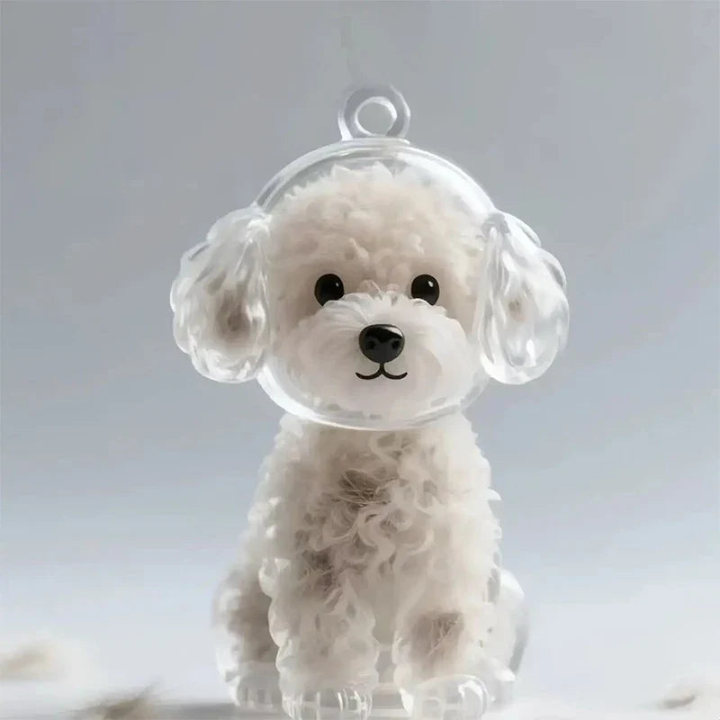 Clear Puppy Hair Memorial Keepsake Capsule | Pet Fur Container DIY Pendant Keychain A3