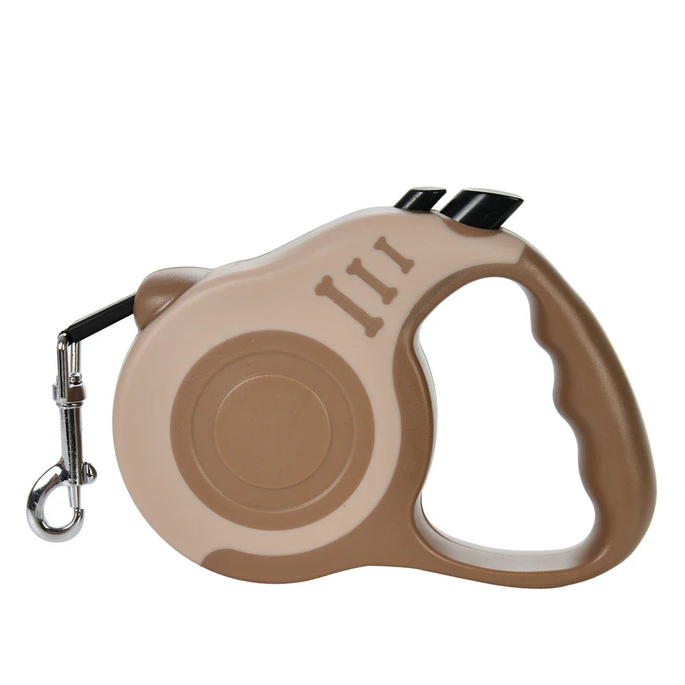 3m 5m Dog Leash Strong Nylon Puppy Lead For Small Medium Large Dogs Cats Automatic Retractable Durable Yorkshire Pet Supplies Coffee