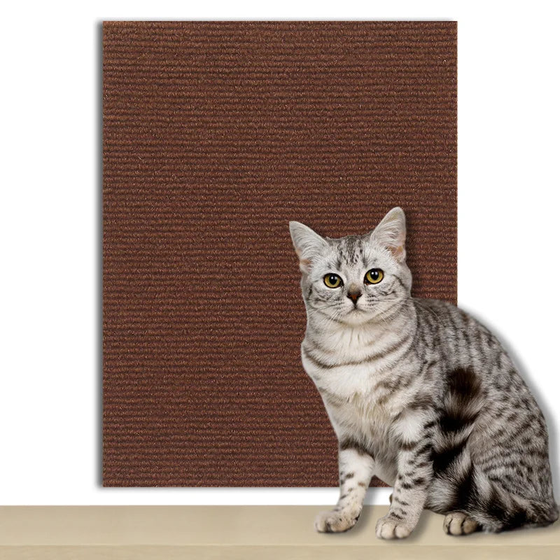 Anti Cat Scratch Sofa Protector | Self Adhesive Carpet Scratch Pad for Cats Brown Default