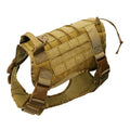Tactical Camouflage Dog Vest Harness for Medium and Large Dogs，Easy Control and Comfortable for Hiking ，Training, and Outdoor khaki
