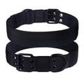 Tactical Dog Collar, Heavy Duty Nylon Dog Collar with Double Buckle, Adjustable Military Dog Collar for Medium Large Dogs black