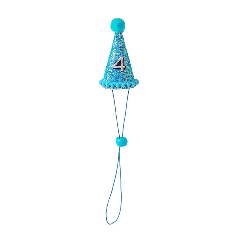 Funny Pet Party Hat | Dog Cat Birthday Cap for Small Pets Blue Ball Default