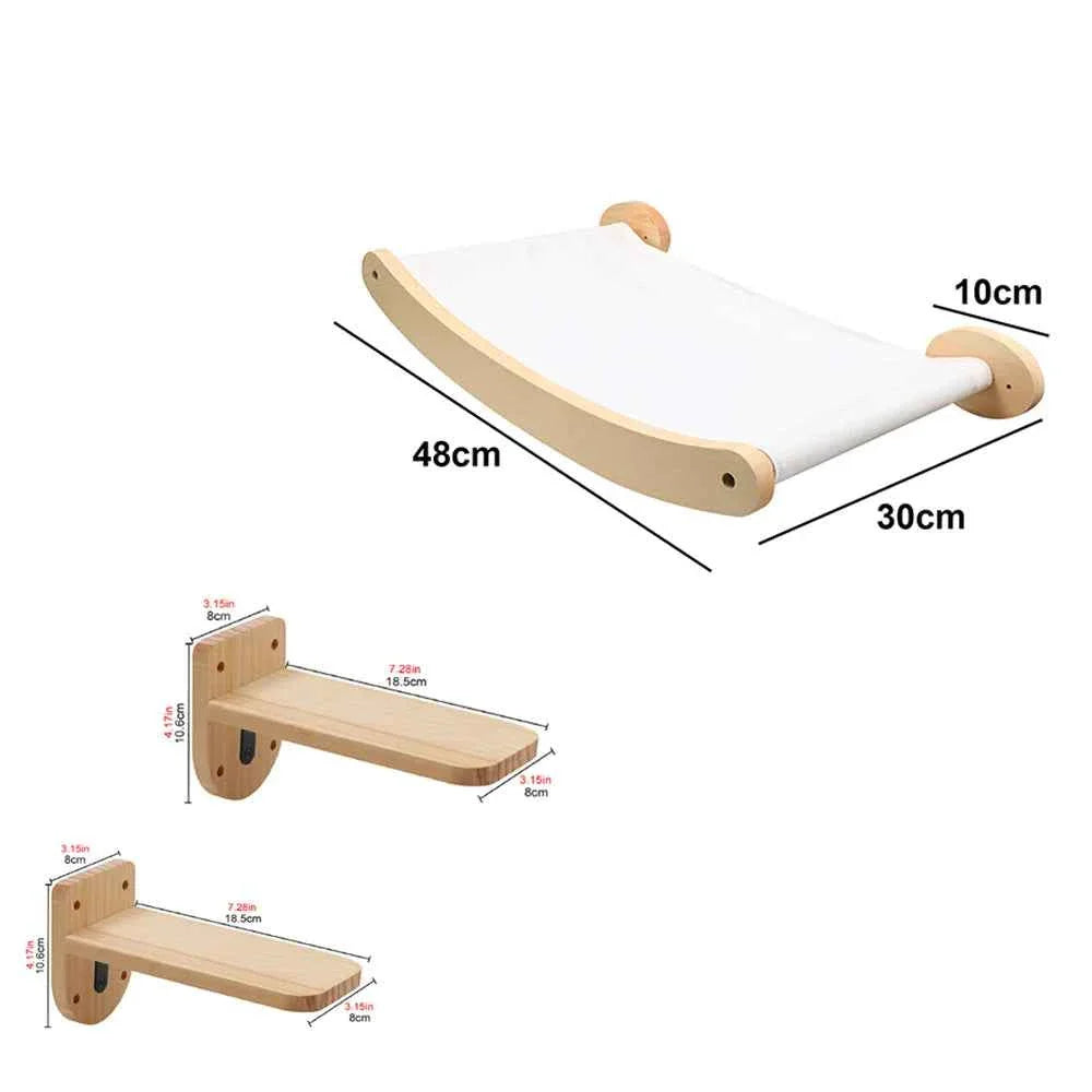 Wall-Mounted Cat Climbing Rope – Solid Wood Pedals & Sisal Scratch Training Toy for Indoor Cats set 108