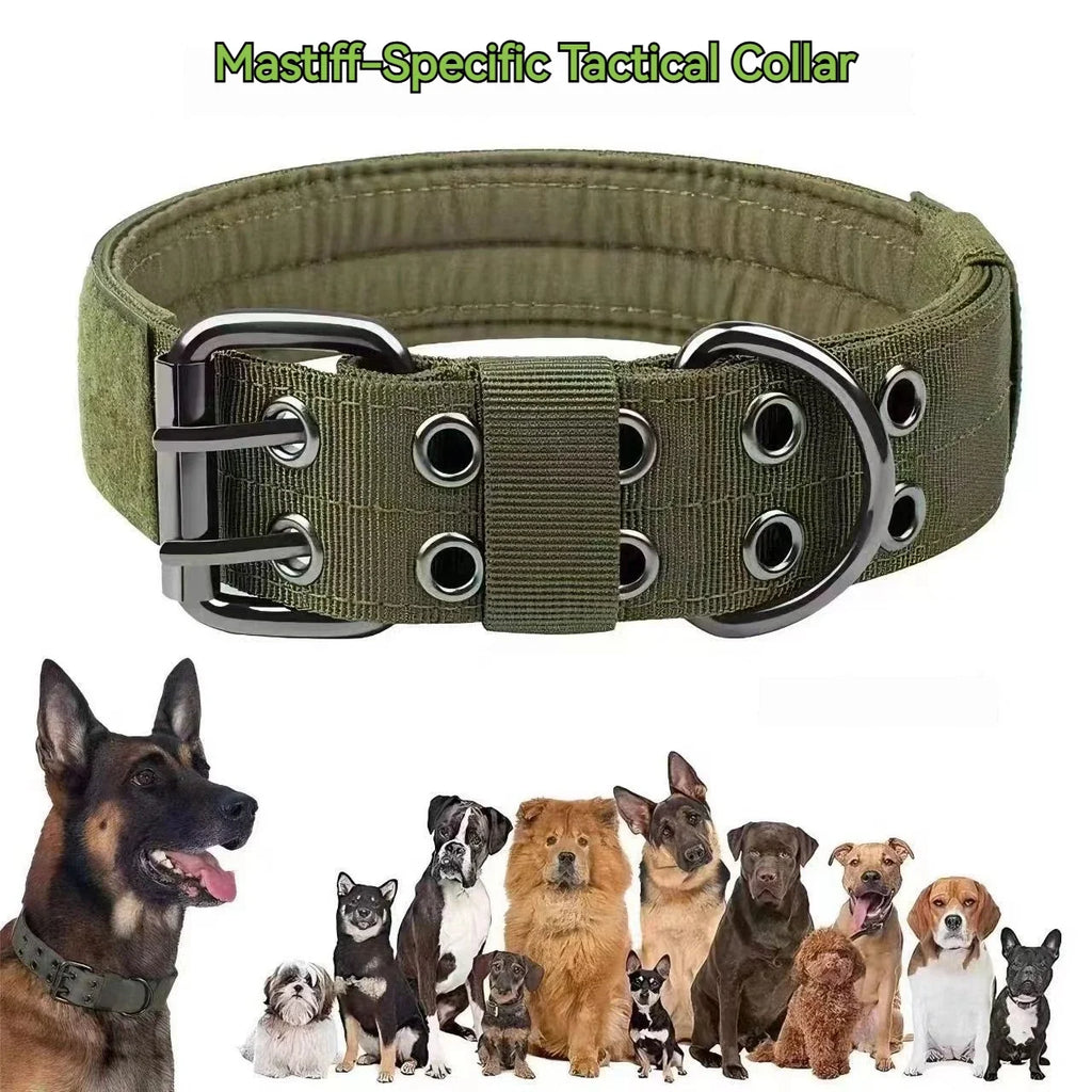 Adjustable Sturdy Tactical Dog Collar with Leash Set for Medium to Large Dogs Anti-Bite Durable Neck Collar For Strong Dogs