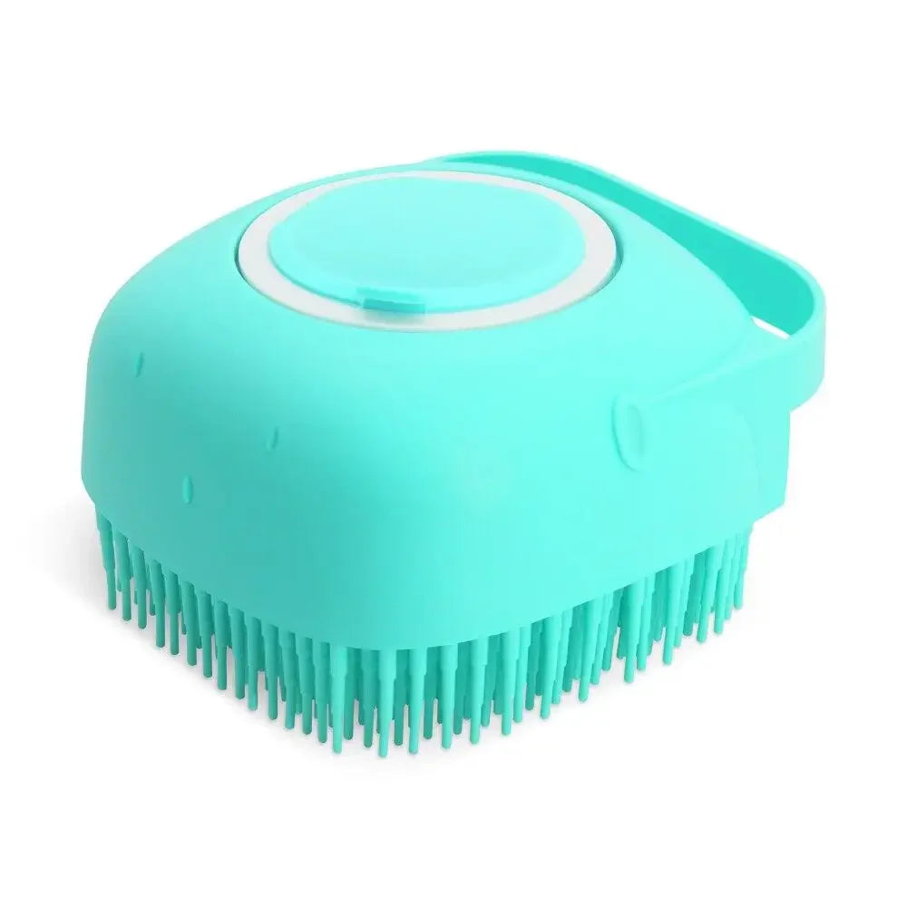 Soft Silicone Pet Shampoo Brush | 2.7oz Dog Cat Bathing Massage Comb blue