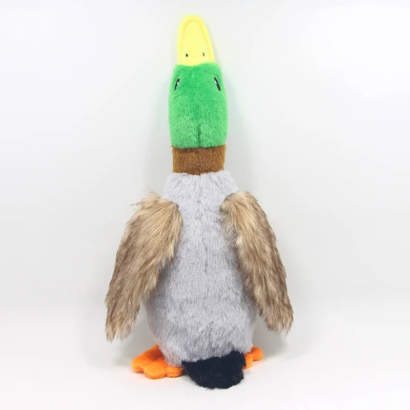 Plush Duck Squeaky Dog Toy with Chew Rope – Bite-Resistant Dental Cleaning Pet Toy Foot