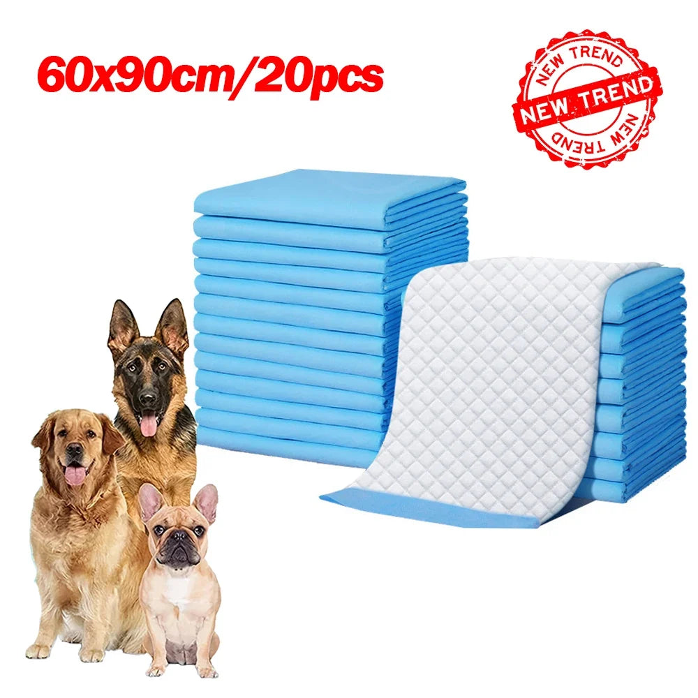 NEW Absorbent Dogs Diapers Disposable Puppy 20/40/50/100PCS Training Pee Pads Quick Dry Surface Mat Clean Cushion Dog Supplies 60x90 20pcs
