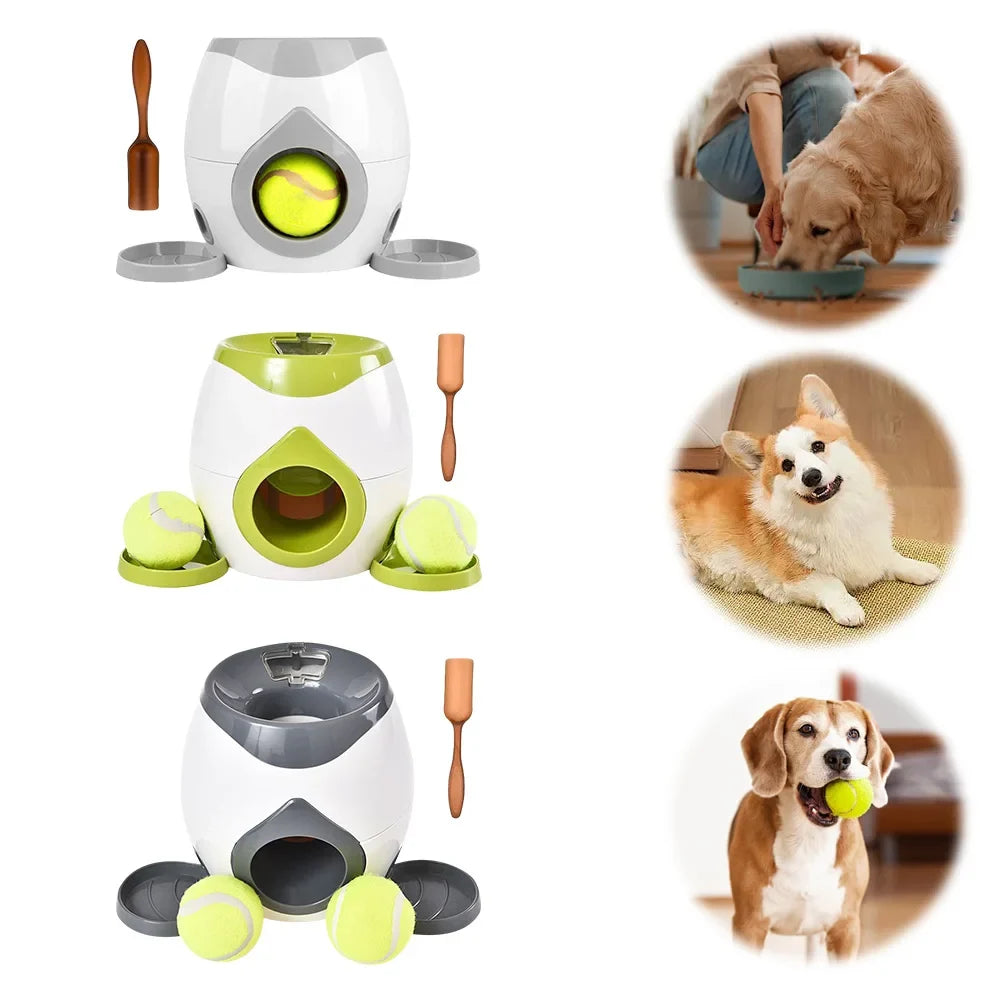 Automatic Dog Ball Launcher Dog Tennis Food Reward Machine Dog Tennis Ball Machine Slow Feeder for Small and Medium Dogs Feeder