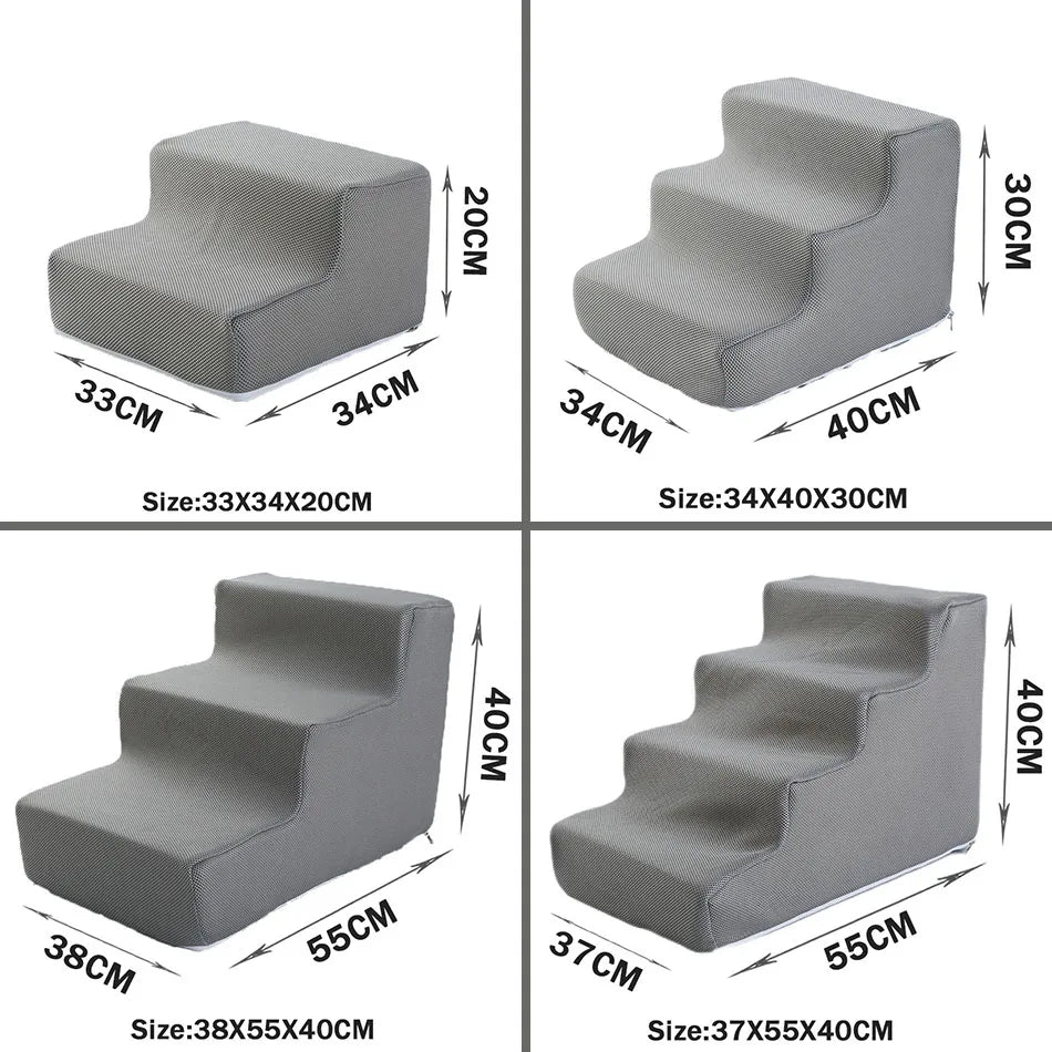 Pet Stairs for Dogs & Cats — 2/3/4-Step Detachable Sponge Ramp, Washable Waterproof Pet Ladder pet ladder 01