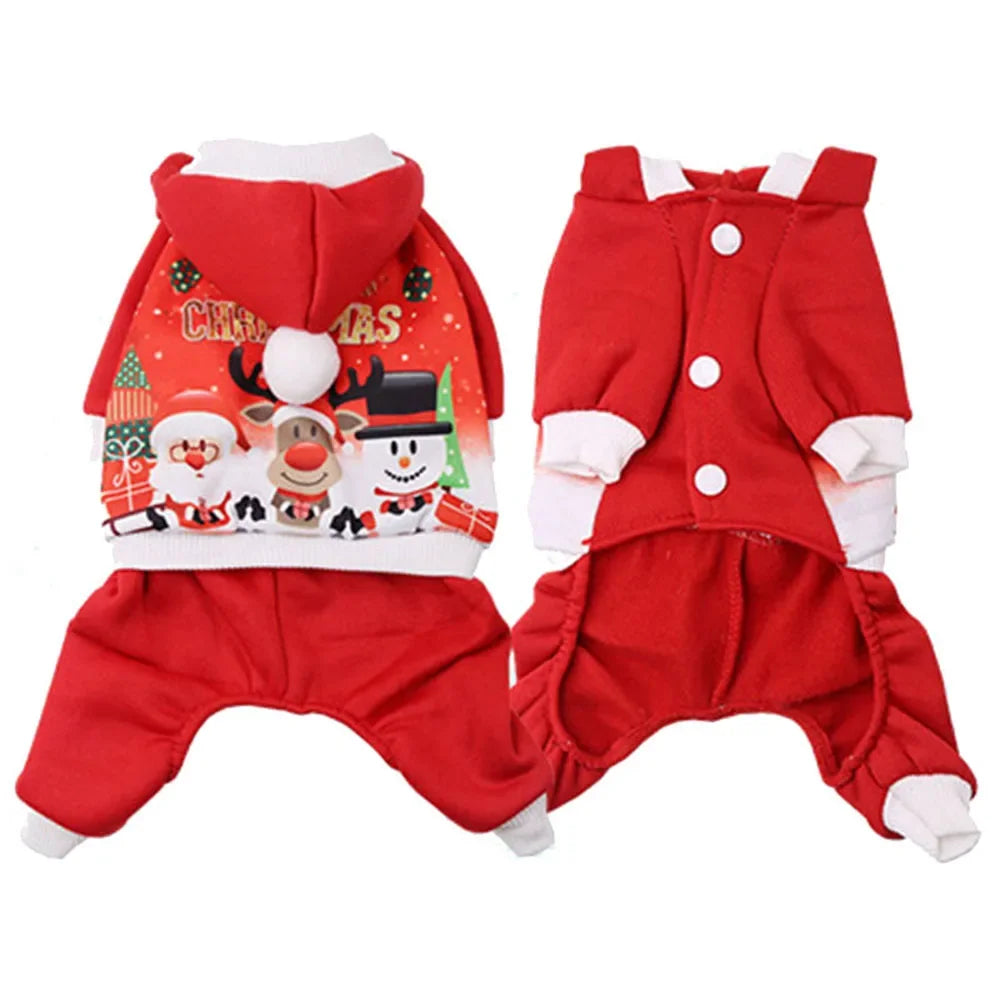 Dog Hoodies Christmas Halloween Dog Holiday Sweater Coat Puppy Snow Elk Reindeer Snowman Cosplay Clothes for Dog Pet Cat Costume C