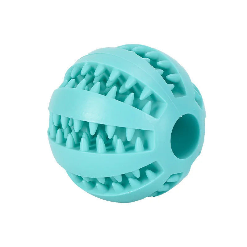 Interactive Rubber Dog & Cat Toy Ball, Puppy Chew Toy, Treat Feeder & Tooth-Cleaning Silicone Ball Sky Blue