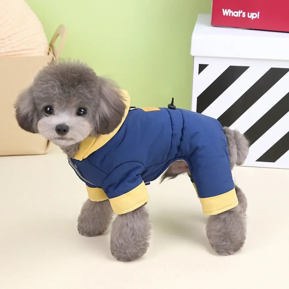 Waterproof Pet Clothes for Dog Winter Warm Dog Jacket Coat Cat Small Dog Hooded Jumpsuit Snowsuit Puppy Outfits for Cold Weather