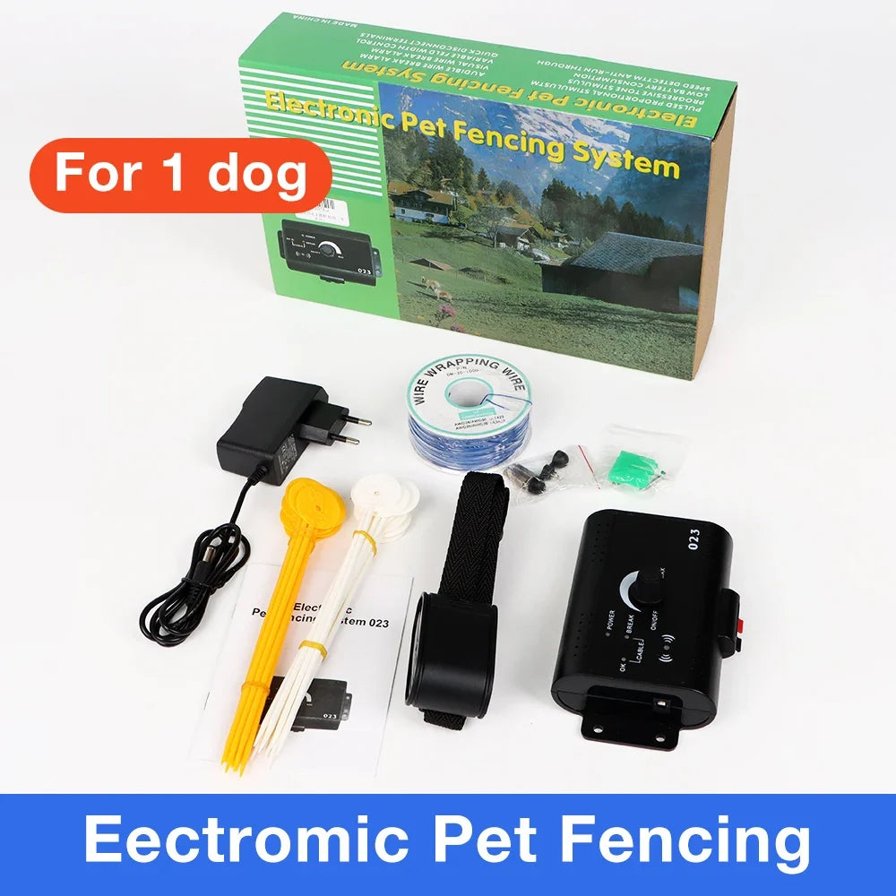 HT-023 Dog Electric Fence Shock Training Collar Electronic Pet Fencing System Adjustable Control Range Wired Containment System For 1 dog