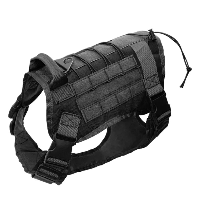 Tactical Camouflage Dog Vest Harness for Medium and Large Dogs，Easy Control and Comfortable for Hiking ，Training, and Outdoor black