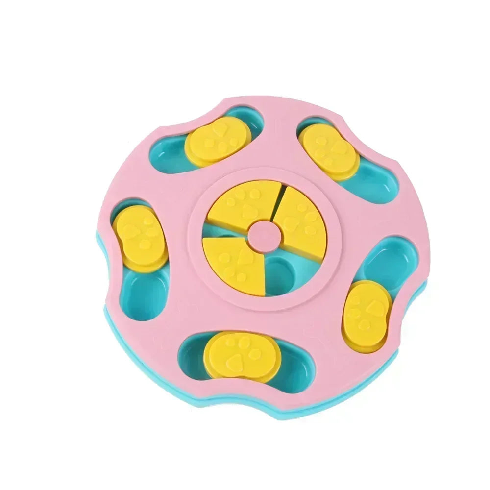 Interactive Dog Puzzle Slow Feeder Bowl - Anti-Slip Food Dispenser to Slow Eating & Boost Puppy IQ for Dogs & Cats pink1