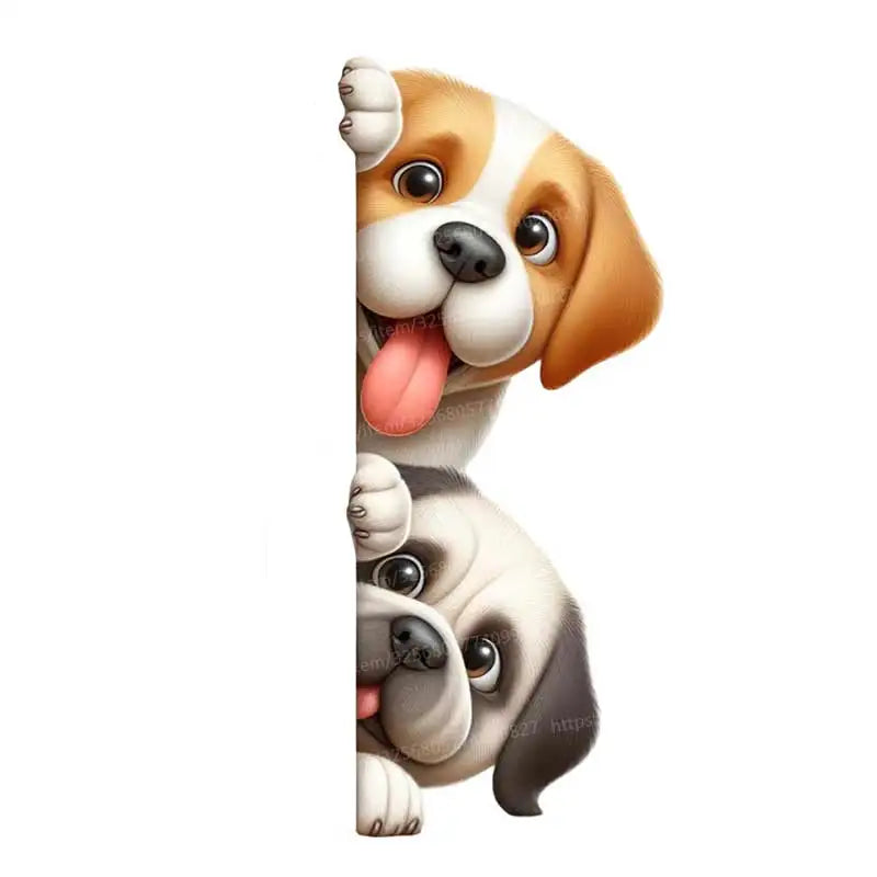 Dog Peeking Around The Corner Light Switch Wall Sticker | Cartoon Animal Decals for DIY Home Decor M1230-E 12cm(4.72 inch)