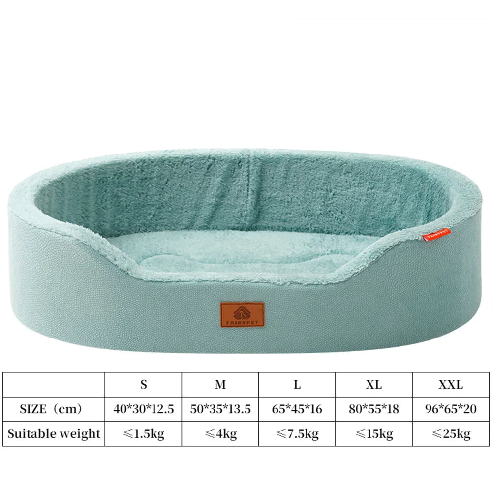 Orthopedic Waterproof Dog Bed for Medium to Large Dogs – Winter Couch Pet Bed Lake blue