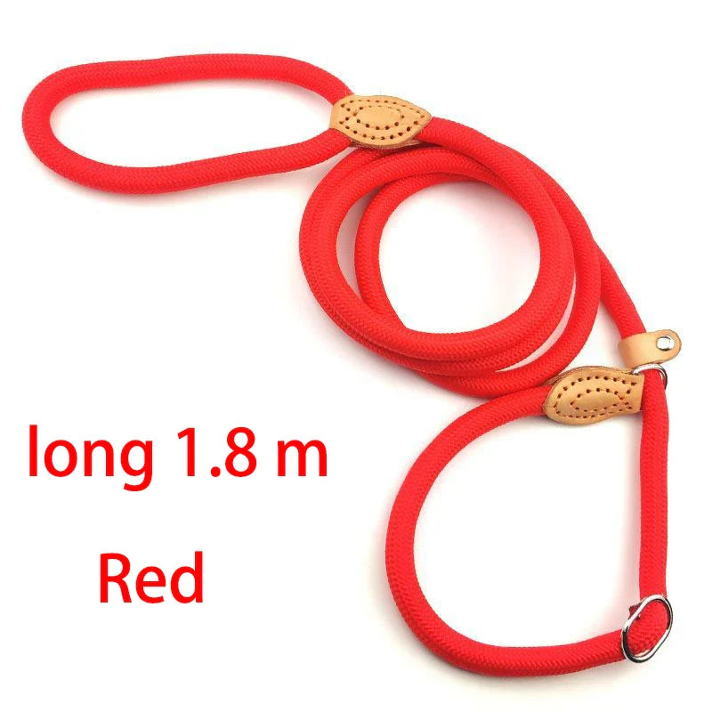 Adjustable Nylon Dog Collar and Harness with Quick-Release Leash, Lightweight Durable Pet Lead for Dogs and Cats Red 1.8m