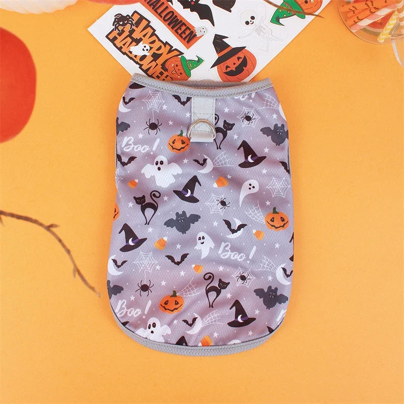 Pet Dog Clothes for Dog Pet Costume Clothes For Small Dogs Cat Vest T Shirts Chihuahua Cool Puppy Clothing For Kitty Halloween GRAY