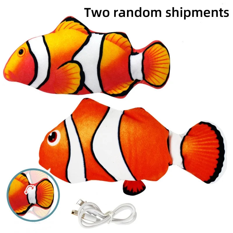 USB Rechargeable Floppy Fish Cat Toy - Interactive Electronic Plush Fish for Cats & Dogs 9