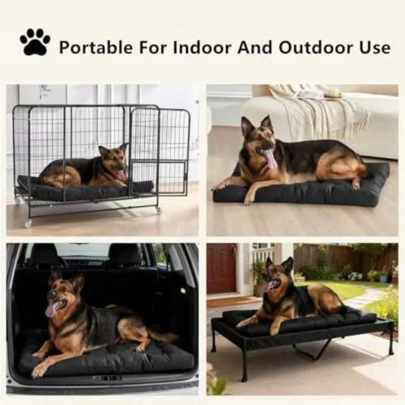 Chew Proof Anti Dog Bed For Medium Large Dogs Waterproof Washable Durable Dog Crate Pad Non Slip Sturdy Kennel Sleeping Pet Mat