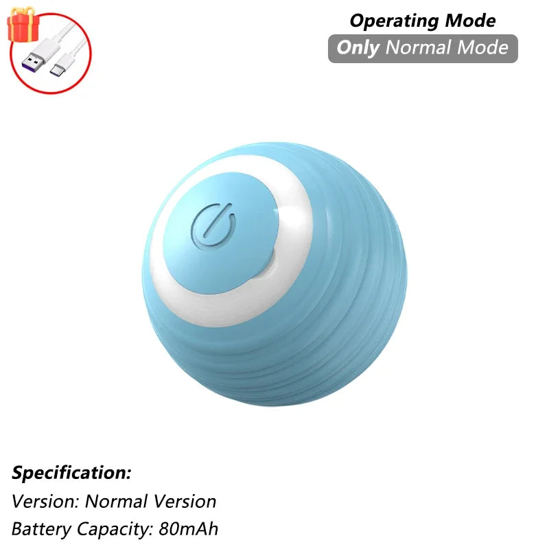 Interactive Smart Cat Toy Ball | Automatic Rolling Ball with Obstacle Avoidance Blue Normal New Version