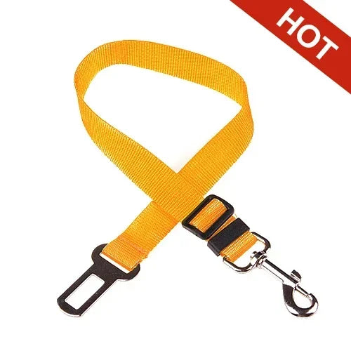 Dog Seat Belt | Quick Release Pet Safety Belt for Car Travel Yellow