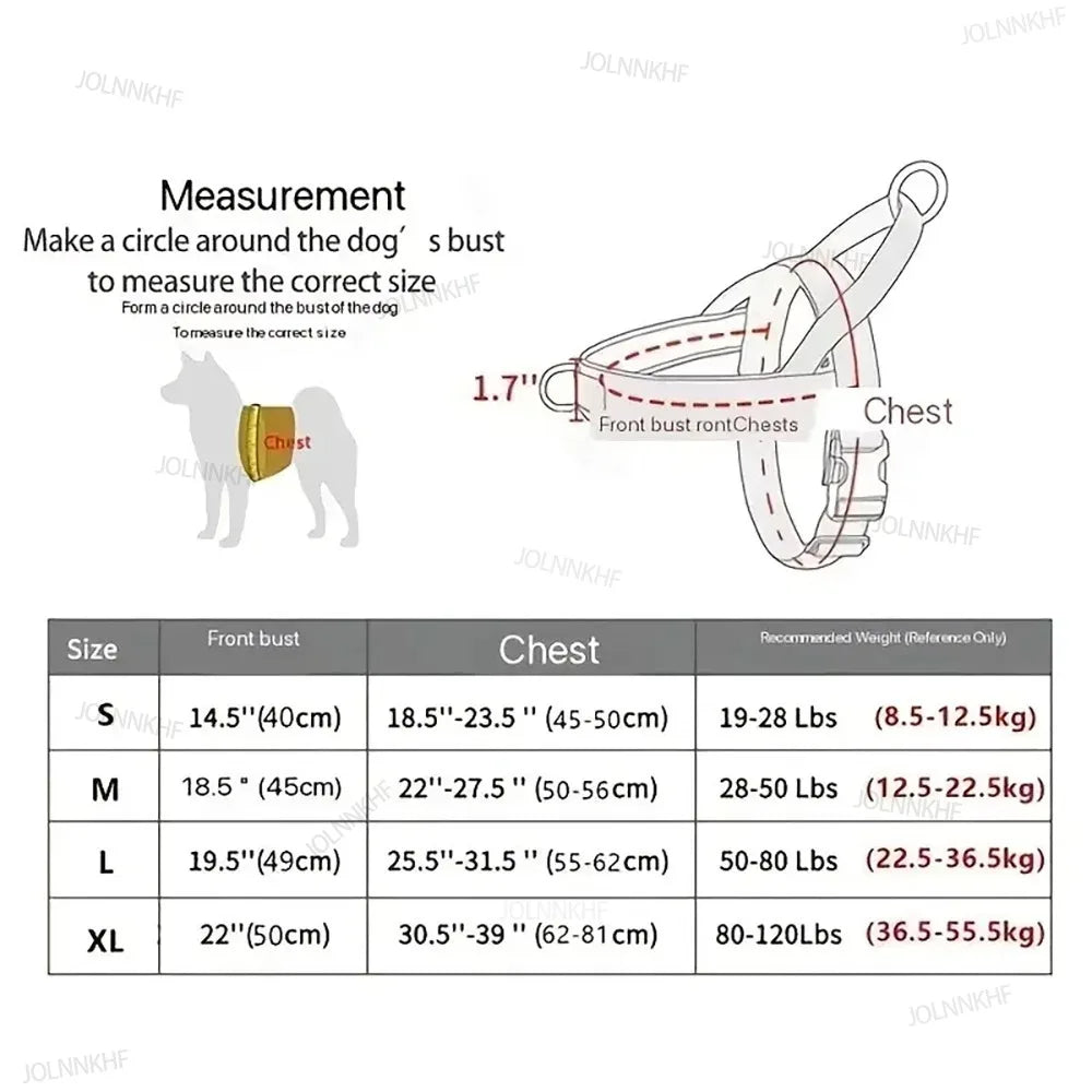 Reflective Tactical Anti-Pull Dog Harness Nylon Adjustable Escape Proof for Large Dog Outdoor Training Vest with Handle