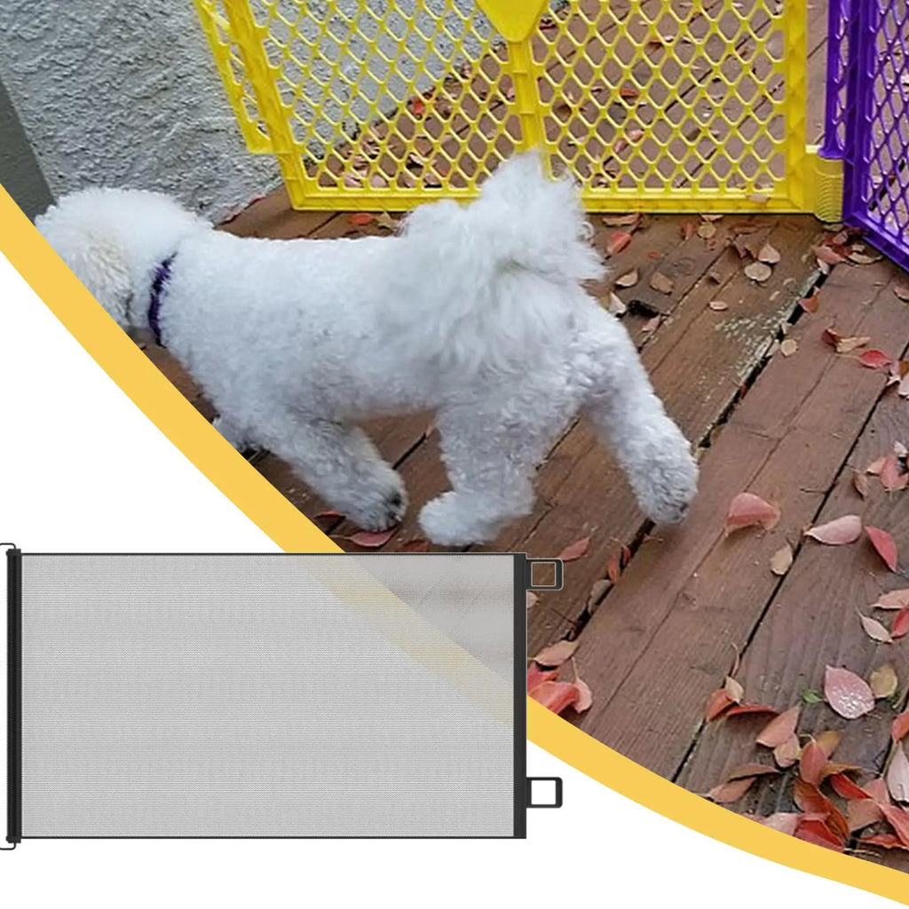 Automatic Pet Mesh Isolation Net Retractable Pet Gate For Kid Dog Fence Easy Install Pet Gate For Stairs Doorways Outdoor