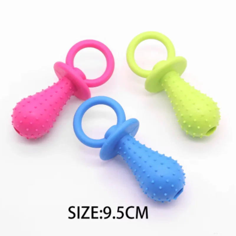 Durable Rubber Bone Chew Toy for Small Dogs - Bite-Resistant Teeth-Cleaning Training Toy 3PCS C