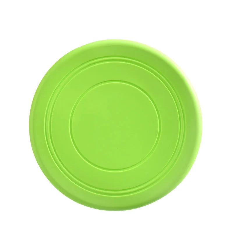 7-Color Silicone Flying Disc Dog & Cat Toy – 7" (17.8 cm) Chew-Resistant Interactive Toy for Puppy Training & Fetch green