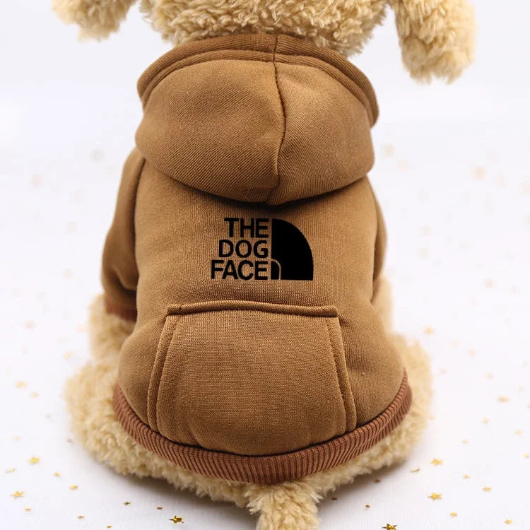 Autumn Winter Cowboy Pocket Two-Leg Pet Sweater Windproof Sports Jacket for Dogs & Cats coffee