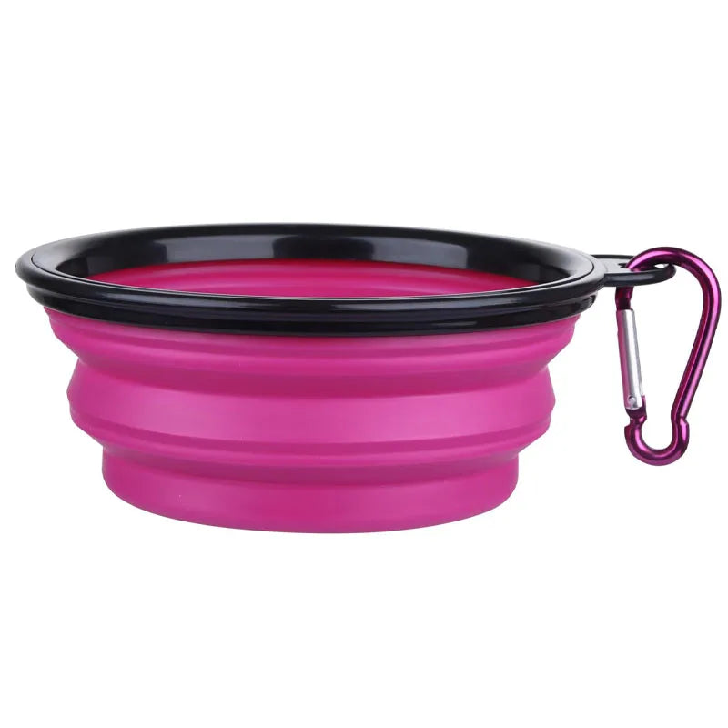 Portable Foldable Dog Bowl | Soft Silicone Travel Bowl for Food and Water Purple
