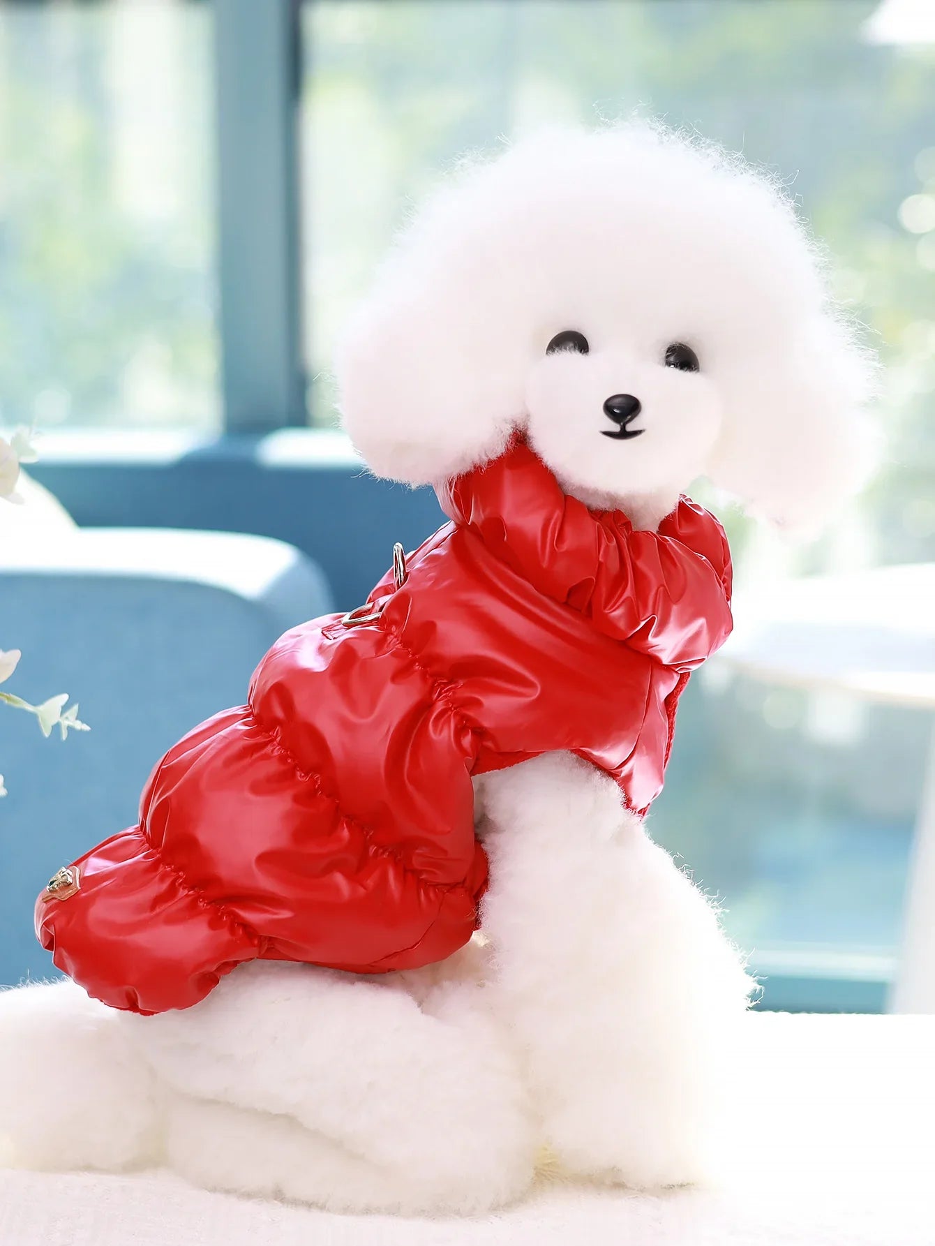 Dog Jacket For Autumn/Winter, Pet Coat, 3-Layer Thick Warm Outerwear, Suitable For Small To Medium Dogs Like Poodle, Teddy, York Red