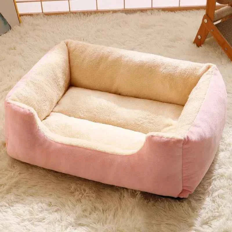 Ultra-Calming Soft Plush Pet Bed Pink