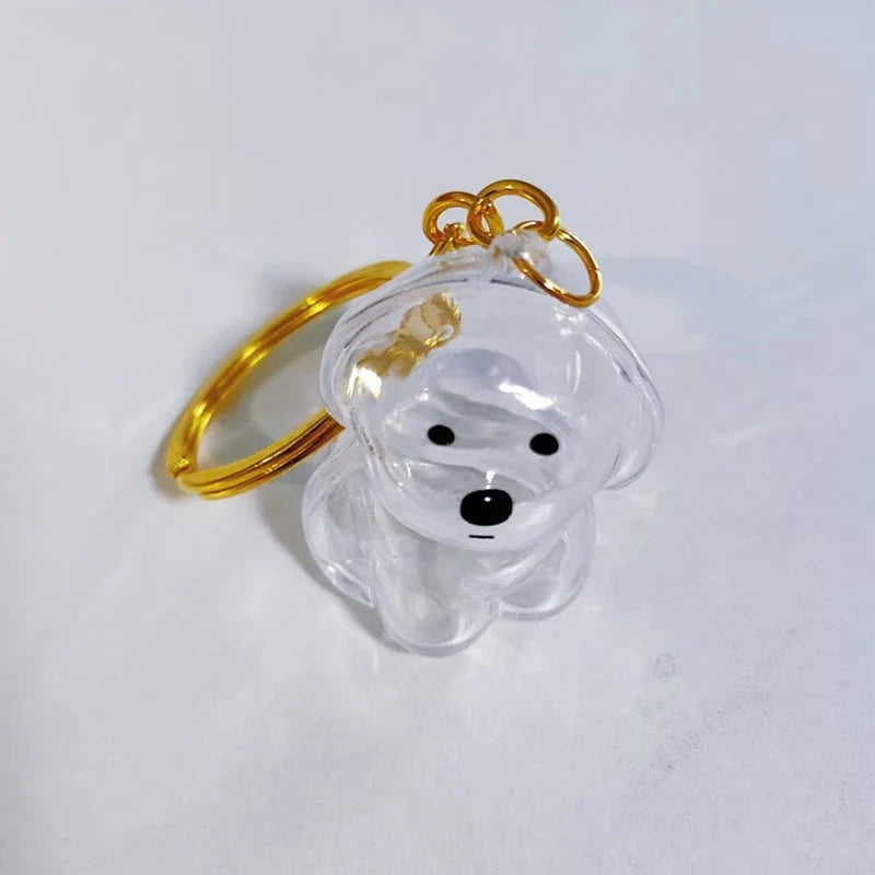 Clear Puppy Hair Memorial Keepsake Capsule | Pet Fur Container DIY Pendant Keychain A2