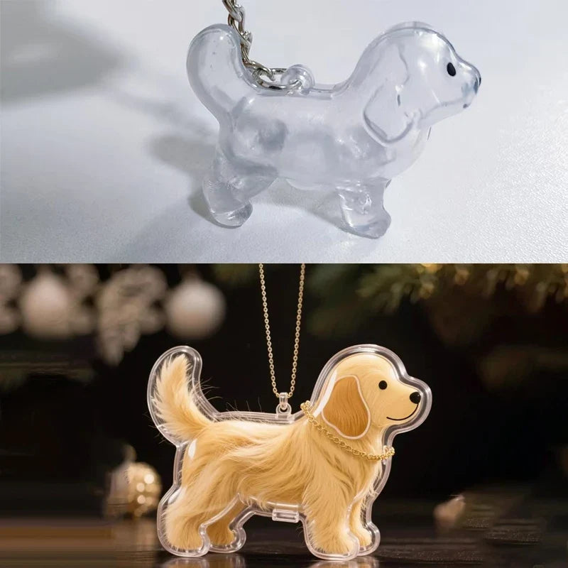 Clear Puppy Hair Memorial Keepsake Capsule | Pet Fur Container DIY Pendant Keychain A24